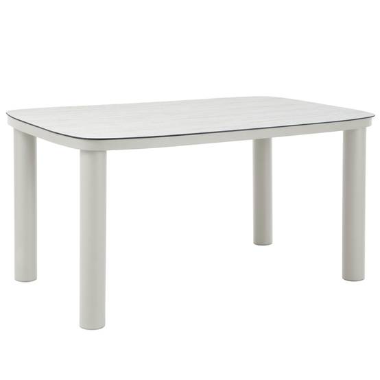 Oviala - Table de jardin aluminium 150x90 cm et 6 chaises textilène beige Nocera - Oviala - Image 5