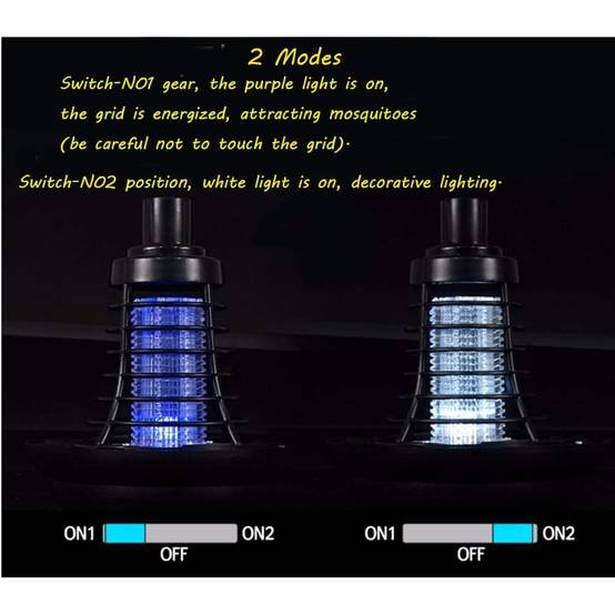 0 - Lampe solaire jardin 2-en-1 - Anti-moustiques lumière bleue + éclairage blanc - IP65 étanche - Image 3
