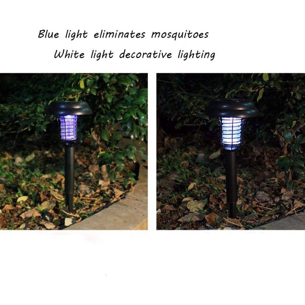 0 - Lampe solaire jardin 2-en-1 - Anti-moustiques lumière bleue + éclairage blanc - IP65 étanche - Image 2