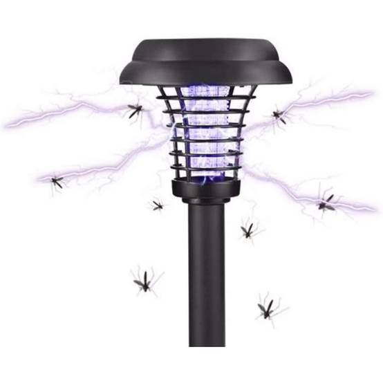 0 - Lampe solaire jardin 2-en-1 - Anti-moustiques lumière bleue + éclairage blanc - IP65 étanche - Image 1
