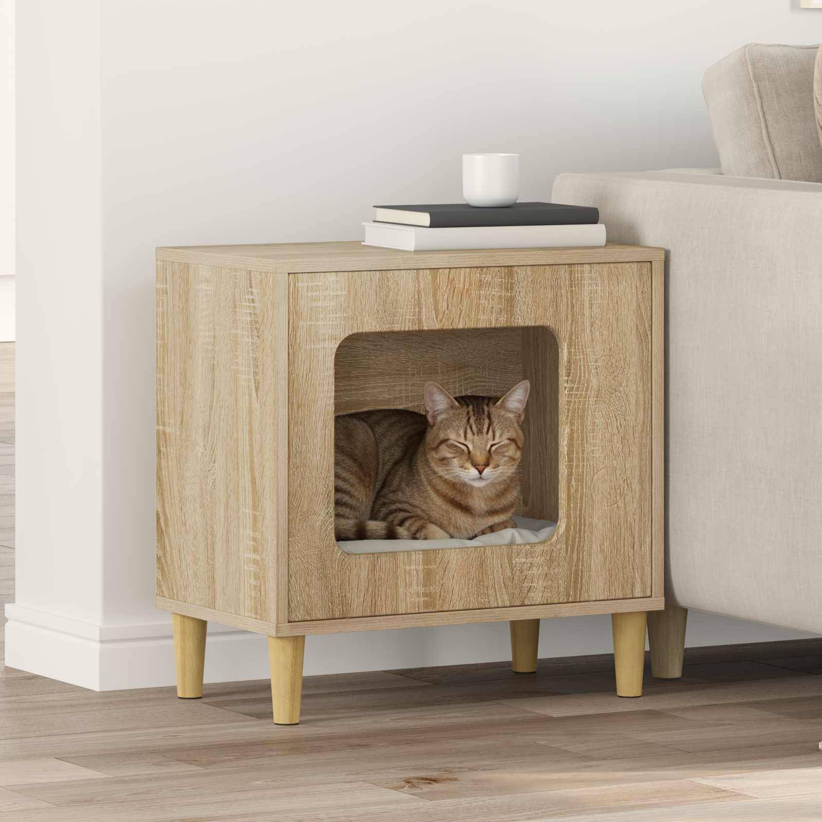 Vidaxl - Maison pour chat Sonoma 51 x 30 x 52 cm Bois d'ingénierie vidaXL 8000655 - Image 1