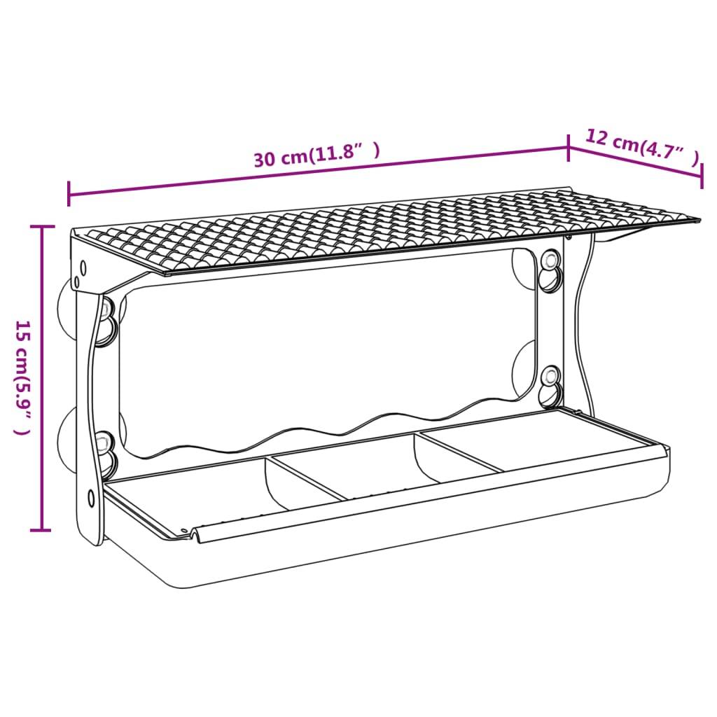 Lot de 2 Mangeoires de fenêtre pour oiseaux Acrylique transparent à ventouses – ComfortXL Pet Living - Image 9