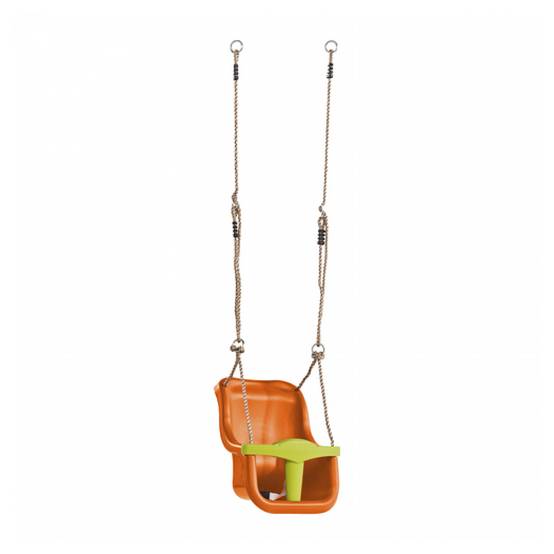 Siège de Balançoire Bébé AXI en Orange et Vert Citron - Sécurité et Confort - Image 1