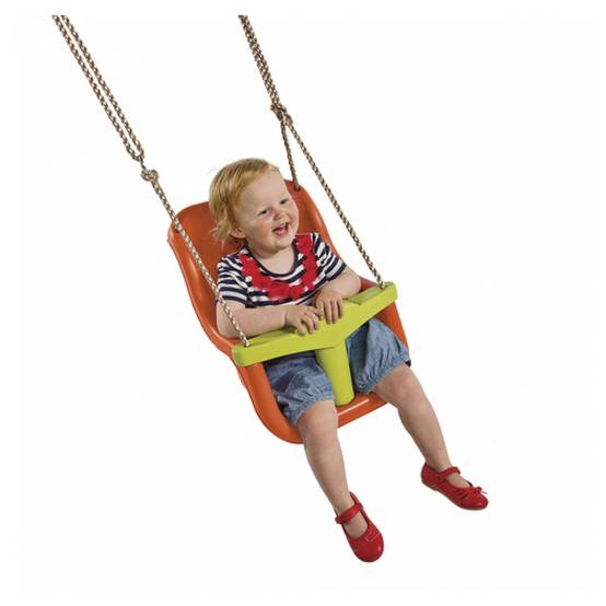 Siège de Balançoire Bébé AXI en Orange et Vert Citron - Sécurité et Confort - Image 2