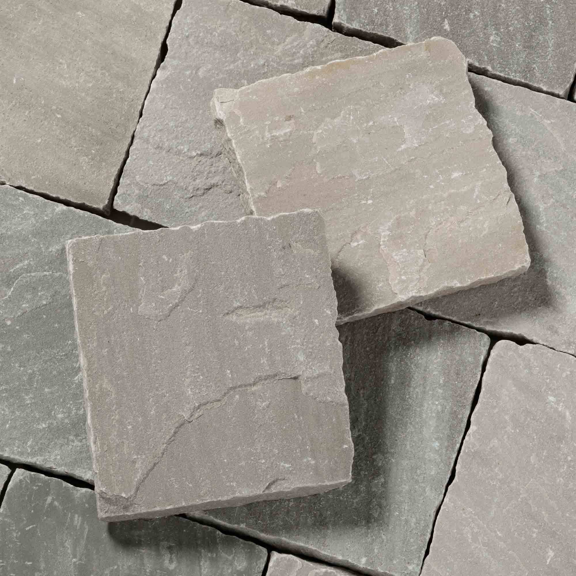 Pavé Grès Kandla Gris 14x14x2-2,5 cm (vendu au m² - 42 pavés/m²) - RO'MA NATURE - Image 3