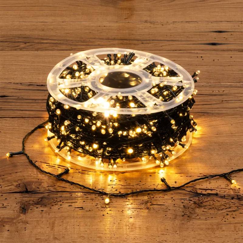 Lotti - Guirlande lumineuse 1000 LED Blanc Chaud 100m Convex 7mm IP44 8 jeux + fixe programmable Lotti - Image 1