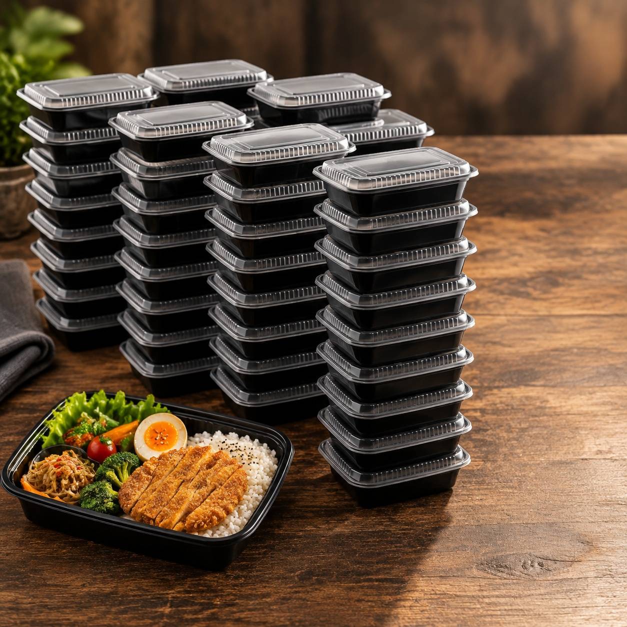 Lot de 50 Boîtes Repas 946 ml avec Couvercle Réutilisables - Image 6