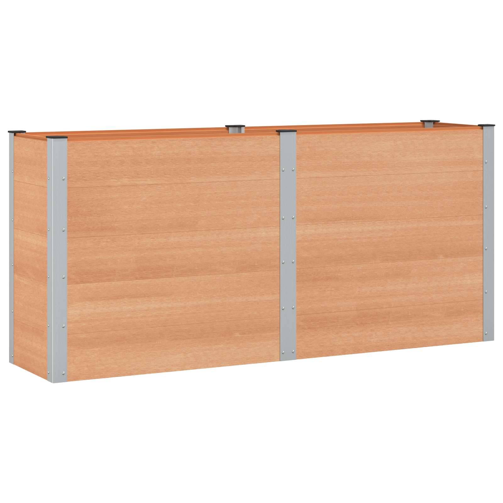 ComfortXL - Jardinière rectangulaire composite aluminium pour culture potagère fond ouvert marron 2m - ComfortXL Outdoor Living - Image 2