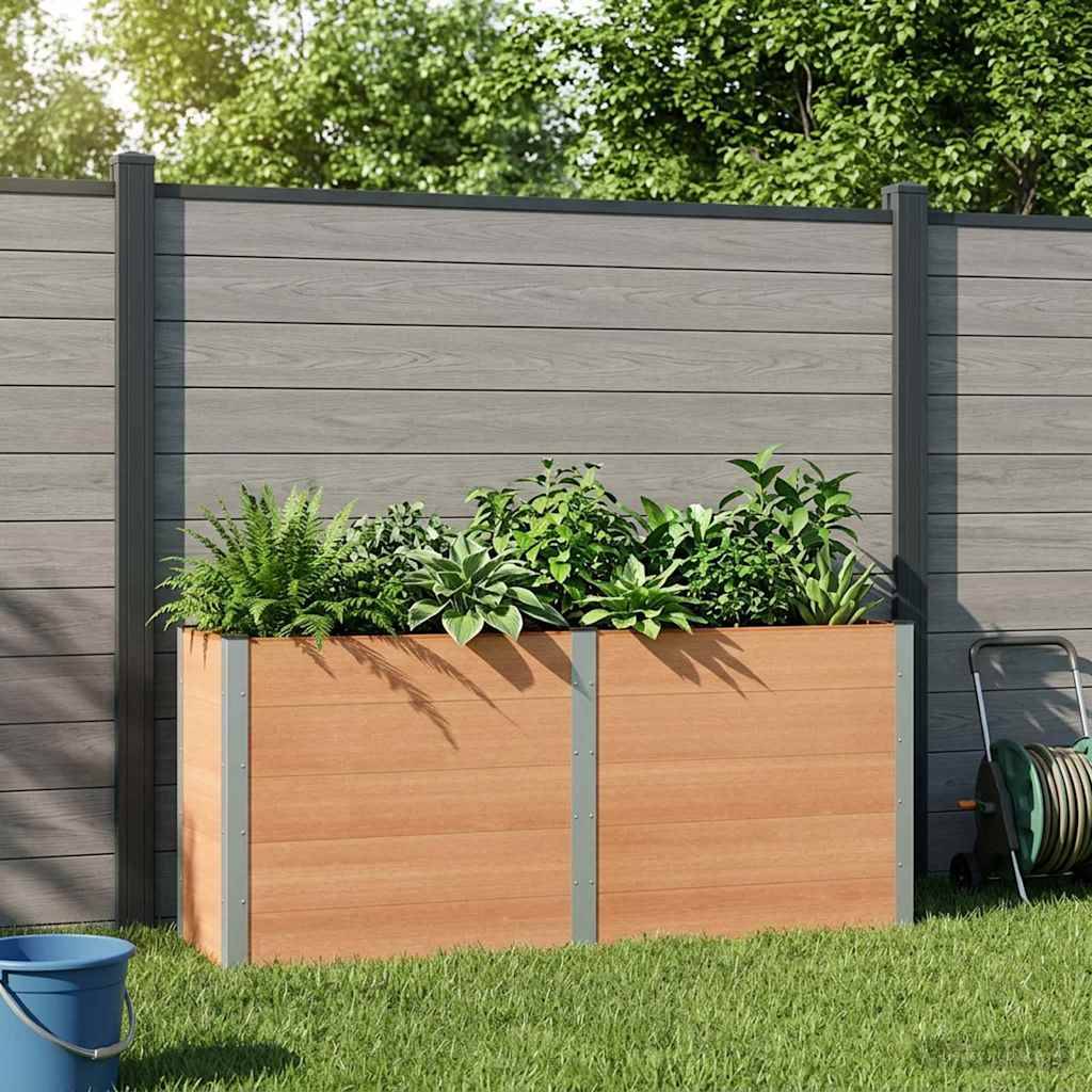 ComfortXL - Jardinière rectangulaire composite aluminium pour culture potagère fond ouvert marron 2m - ComfortXL Outdoor Living