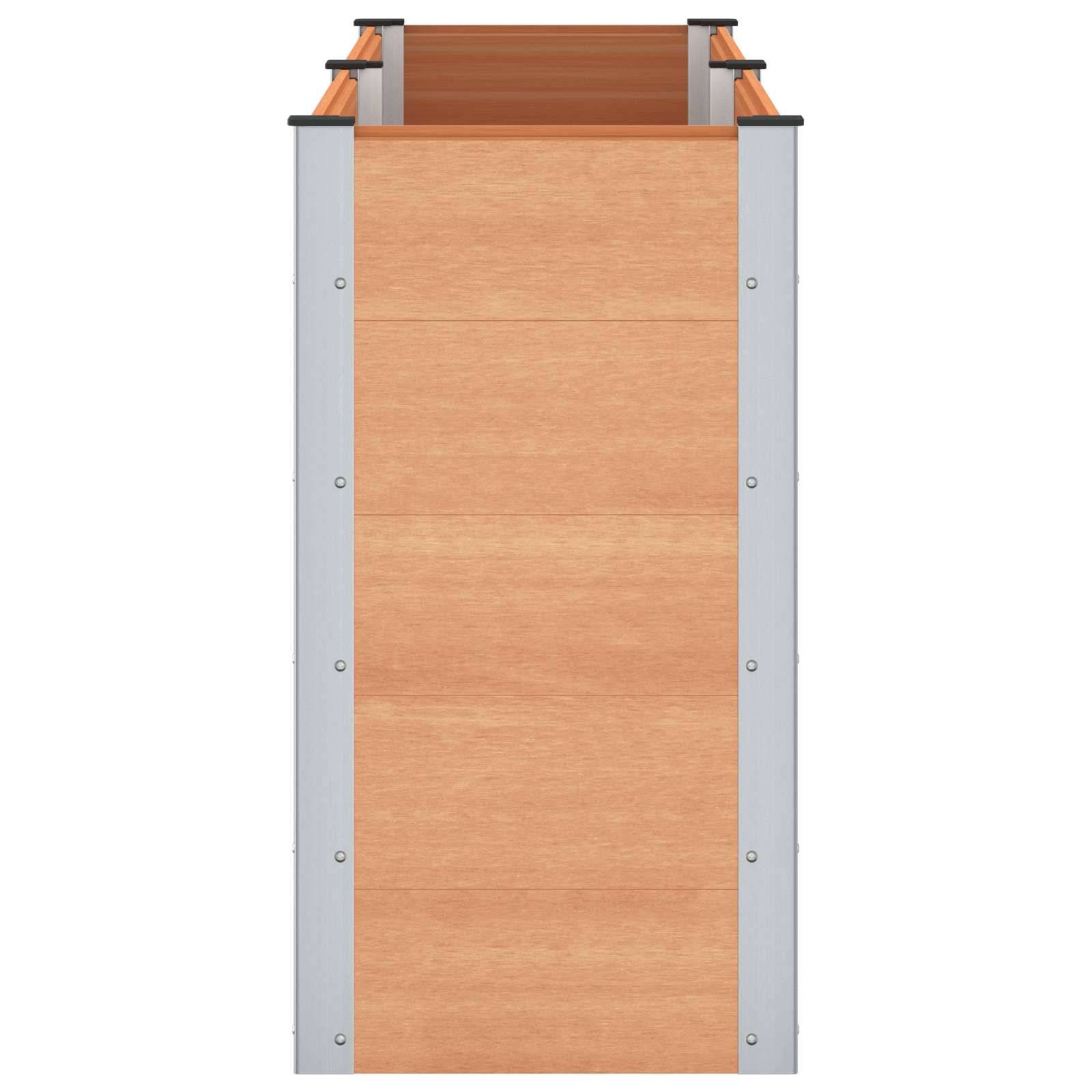 ComfortXL - Jardinière rectangulaire composite aluminium pour culture potagère fond ouvert marron 2m - ComfortXL Outdoor Living - Image 4