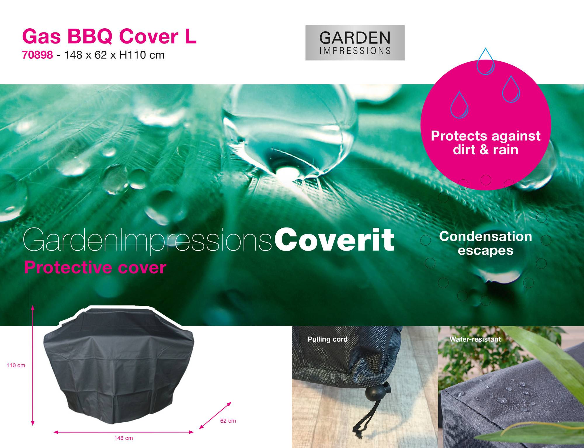 Garden Impressions - Housse Coverit bbq à gaz L  148 / 70 x 62 x H 110 - Garden Impressions - Image 1