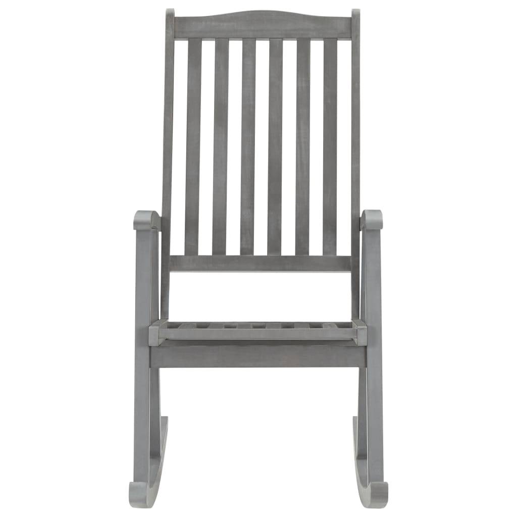 Vidaxl - Chaise à bascule avec coussins Gris Bois d'acacia massif vidaXL 3064213 - Image 8