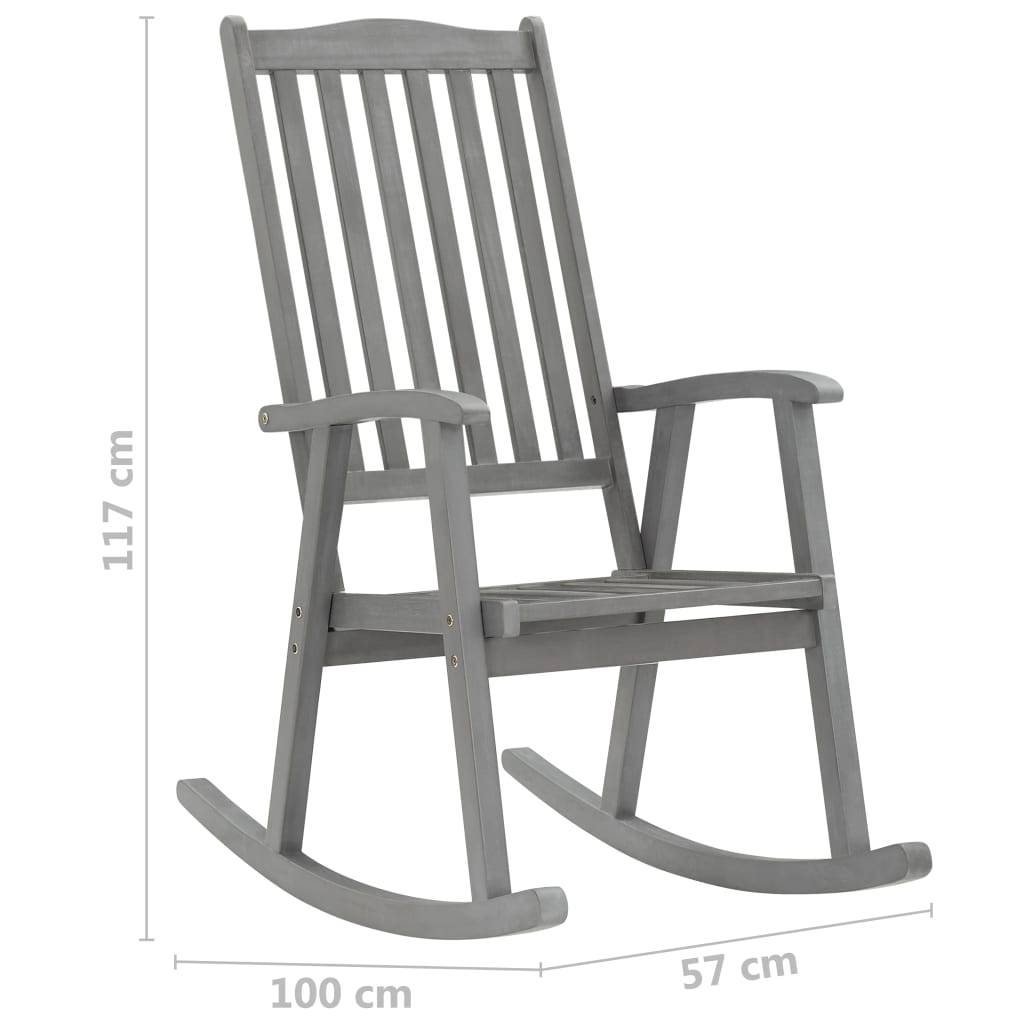 Vidaxl - Chaise à bascule avec coussins Gris Bois d'acacia massif vidaXL 3064213 - Image 3