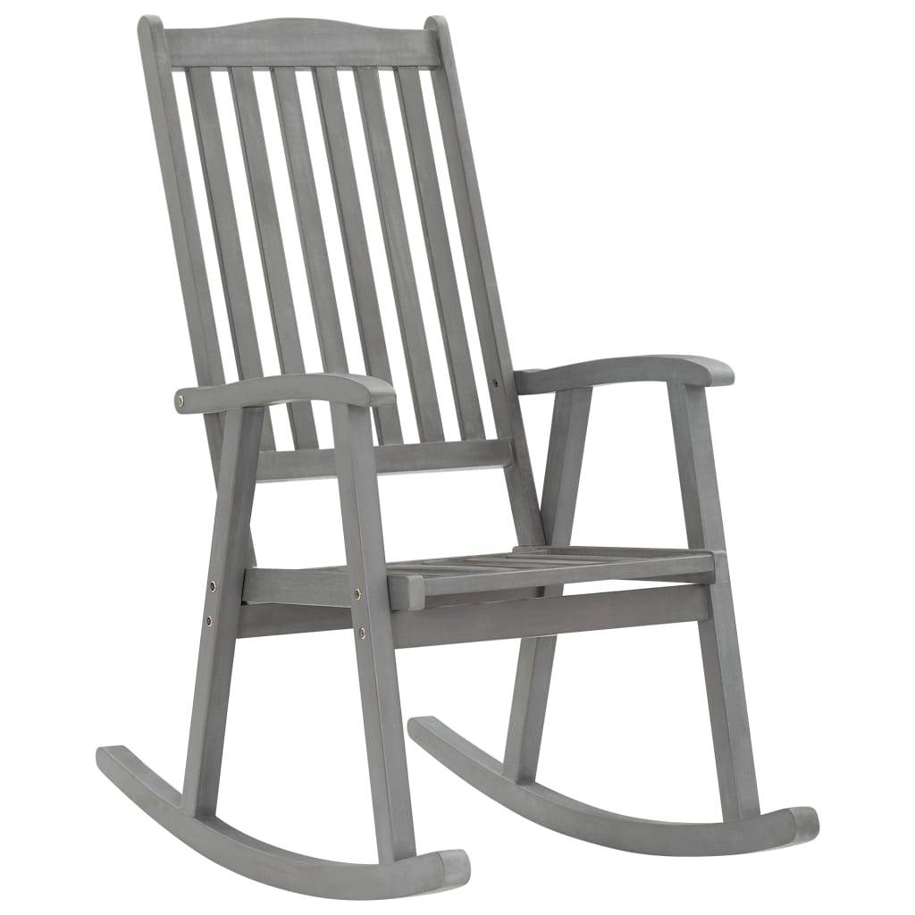 Vidaxl - Chaise à bascule avec coussins Gris Bois d'acacia massif vidaXL 3064213 - Image 2