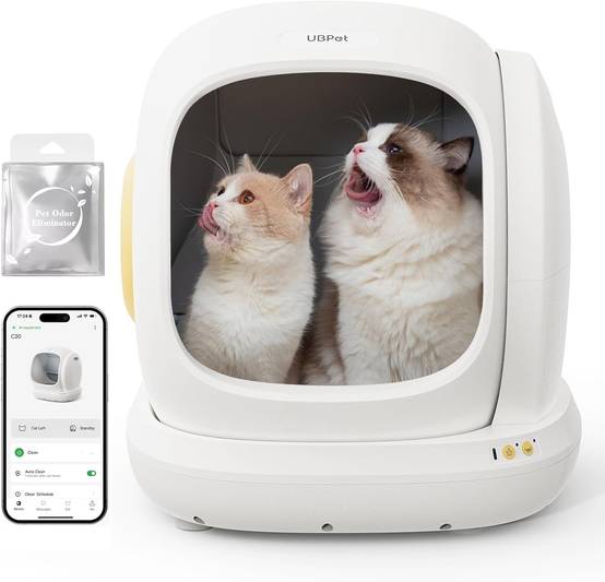 Ubpet - UBPet C20 Bac à Litière Chat Autonettoyante, Grande Ouverture, Contrôle APP, Ultra Sûr, Anti-Odeur, Entrée Basse, Électrique - Image 1