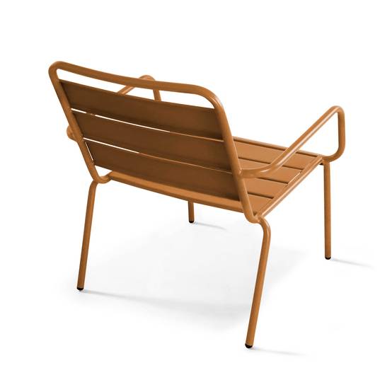 Oviala - Fauteuil de jardin bas relax acier caramel Palavas - Oviala - Image 4
