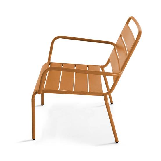 Oviala - Fauteuil de jardin bas relax acier caramel Palavas - Oviala - Image 5