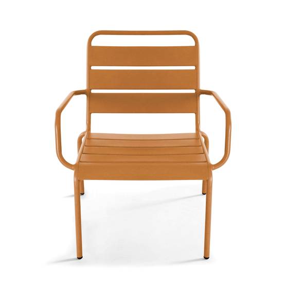 Oviala - Fauteuil de jardin bas relax acier caramel Palavas - Oviala - Image 3
