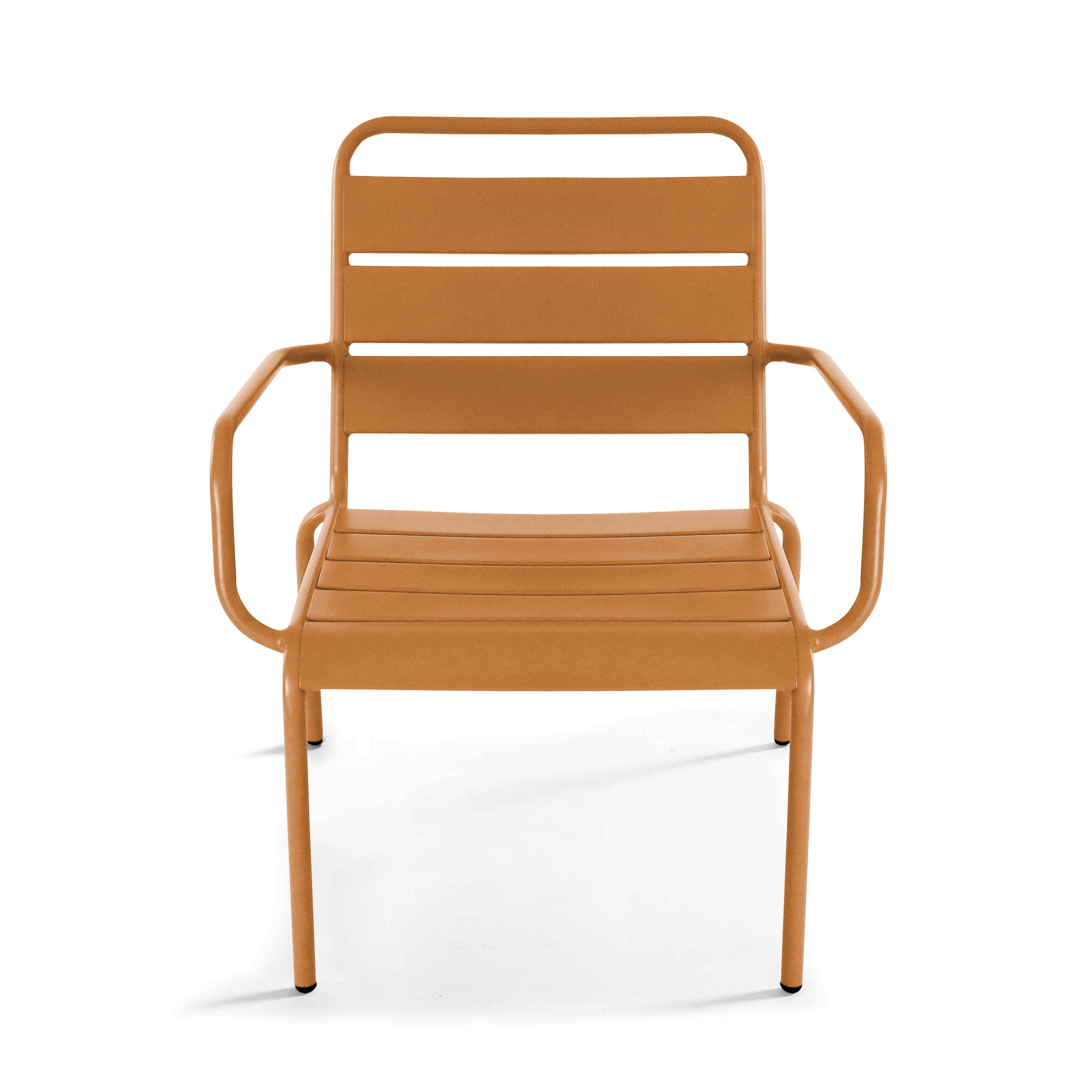 Oviala - Fauteuil de jardin bas relax acier caramel Palavas - Oviala - Image 3