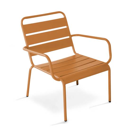 Oviala - Fauteuil de jardin bas relax acier caramel Palavas - Oviala - Image 1