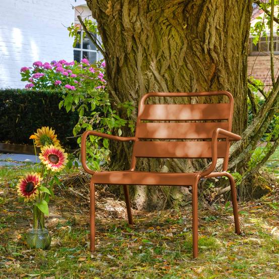 Oviala - Fauteuil de jardin bas relax acier caramel Palavas - Oviala - Image 2