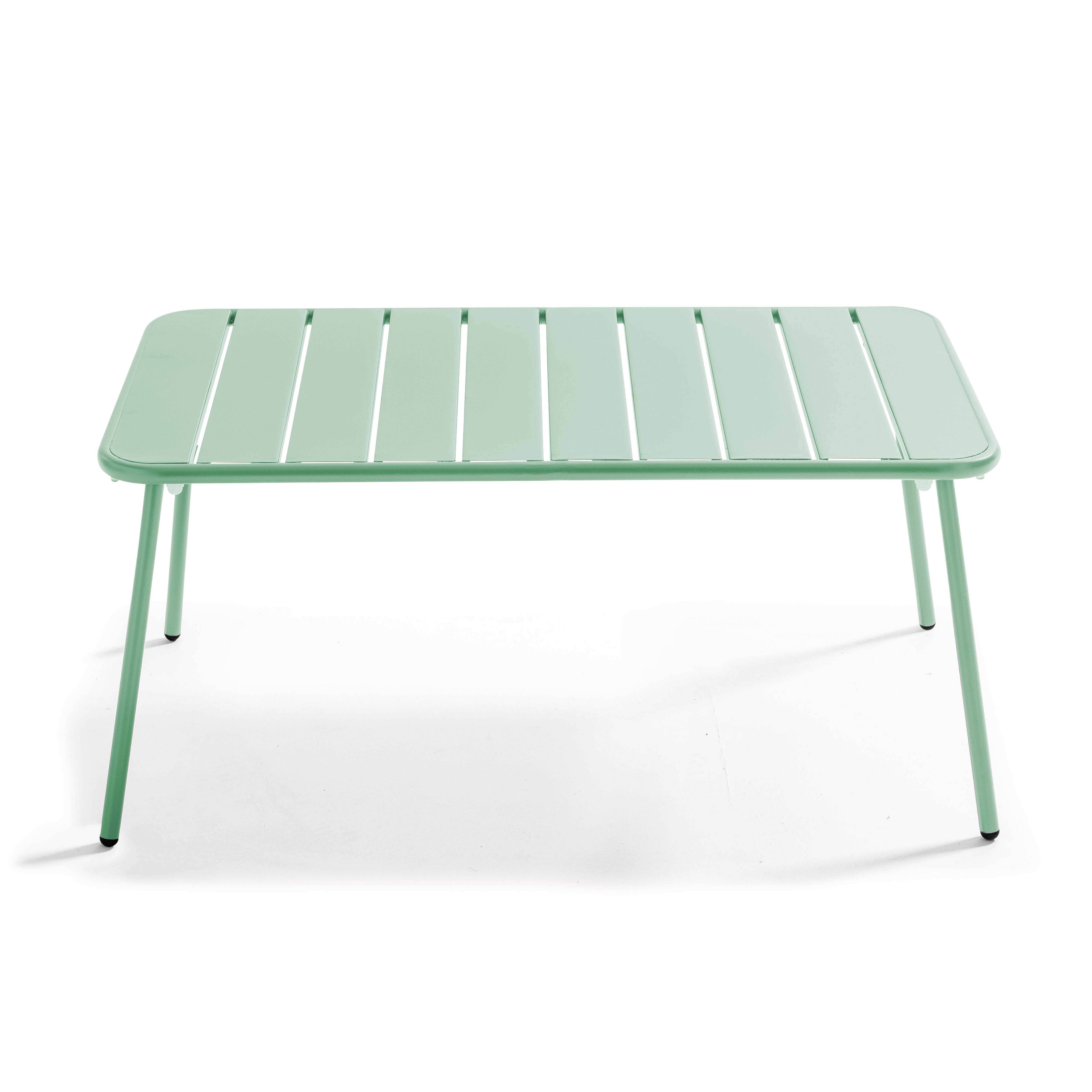 Oviala - Table basse de jardin acier vert sauge 90 x 50 cm Palavas - Oviala - Image 4