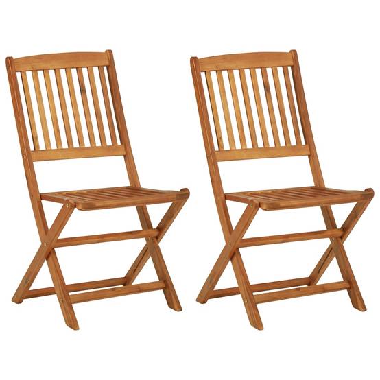 Ensemble de 3 pcs table de jardin et chaises pliable - mobilier de jardin Bois d'acacia solide-JU2588 - Image 7