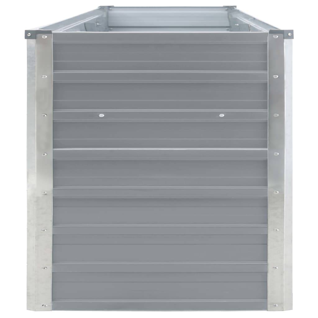 Jardinière lit surélevé plantes fleurs jardin acier galvanisé 320 x 40 x 45 cm gris - Image 3