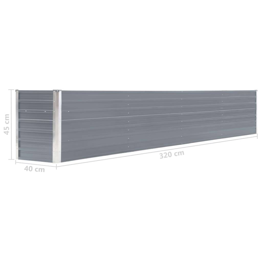 Jardinière lit surélevé plantes fleurs jardin acier galvanisé 320 x 40 x 45 cm gris - Image 5