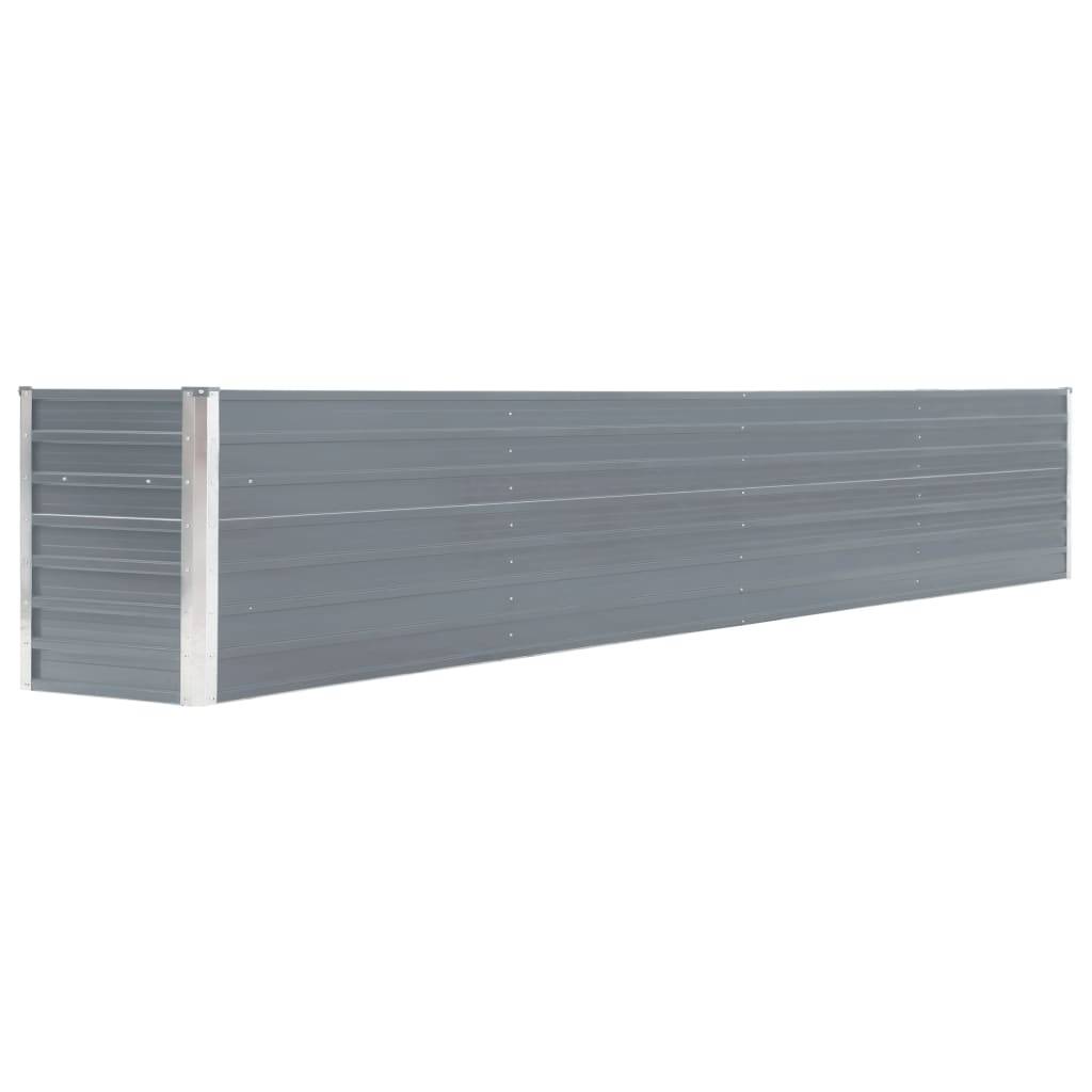 Jardinière lit surélevé plantes fleurs jardin acier galvanisé 320 x 40 x 45 cm gris - Image 1