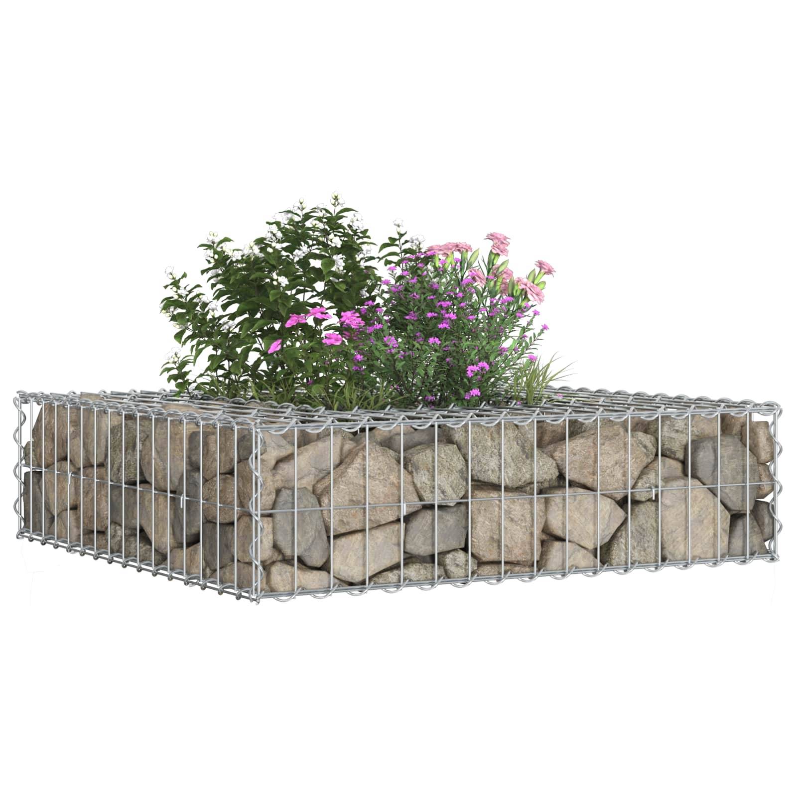 PANGIVO - Lit surélevé gabion Acier galvanisé Argenté 80 x 80 x 20 cm - PANGIVO - Image 4