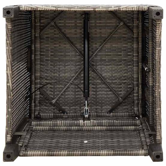 PANGIVO - Chaise de jardin inclinable avec table d'appoint gris polyrotin 65 x 58 x 94 cm, Poids :12.95kg - PANGIVO - Image 10