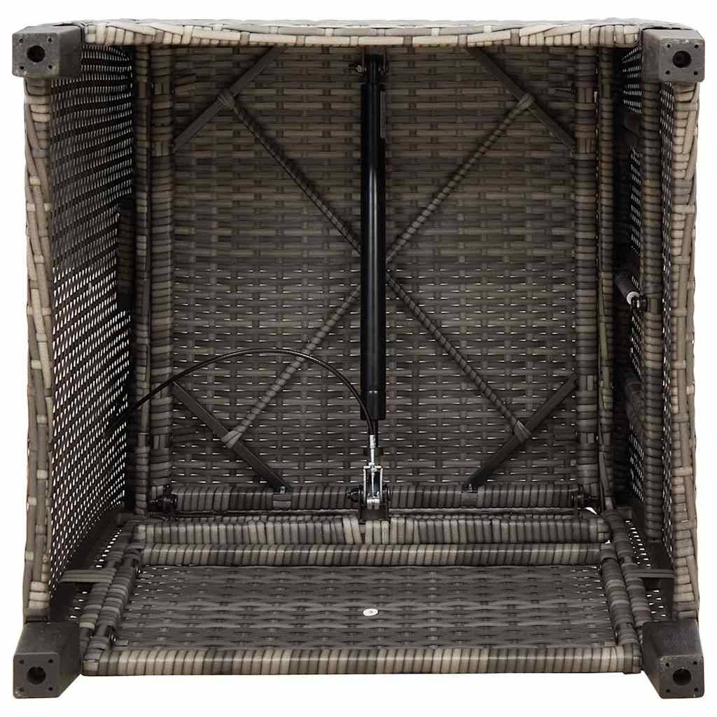 PANGIVO - Chaise de jardin inclinable avec table d'appoint gris polyrotin 65 x 58 x 94 cm, Poids :12.95kg - PANGIVO - Image 10