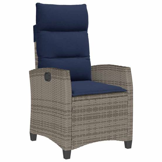 PANGIVO - Chaise de jardin inclinable avec table d'appoint gris polyrotin 65 x 58 x 94 cm, Poids :12.95kg - PANGIVO - Image 2