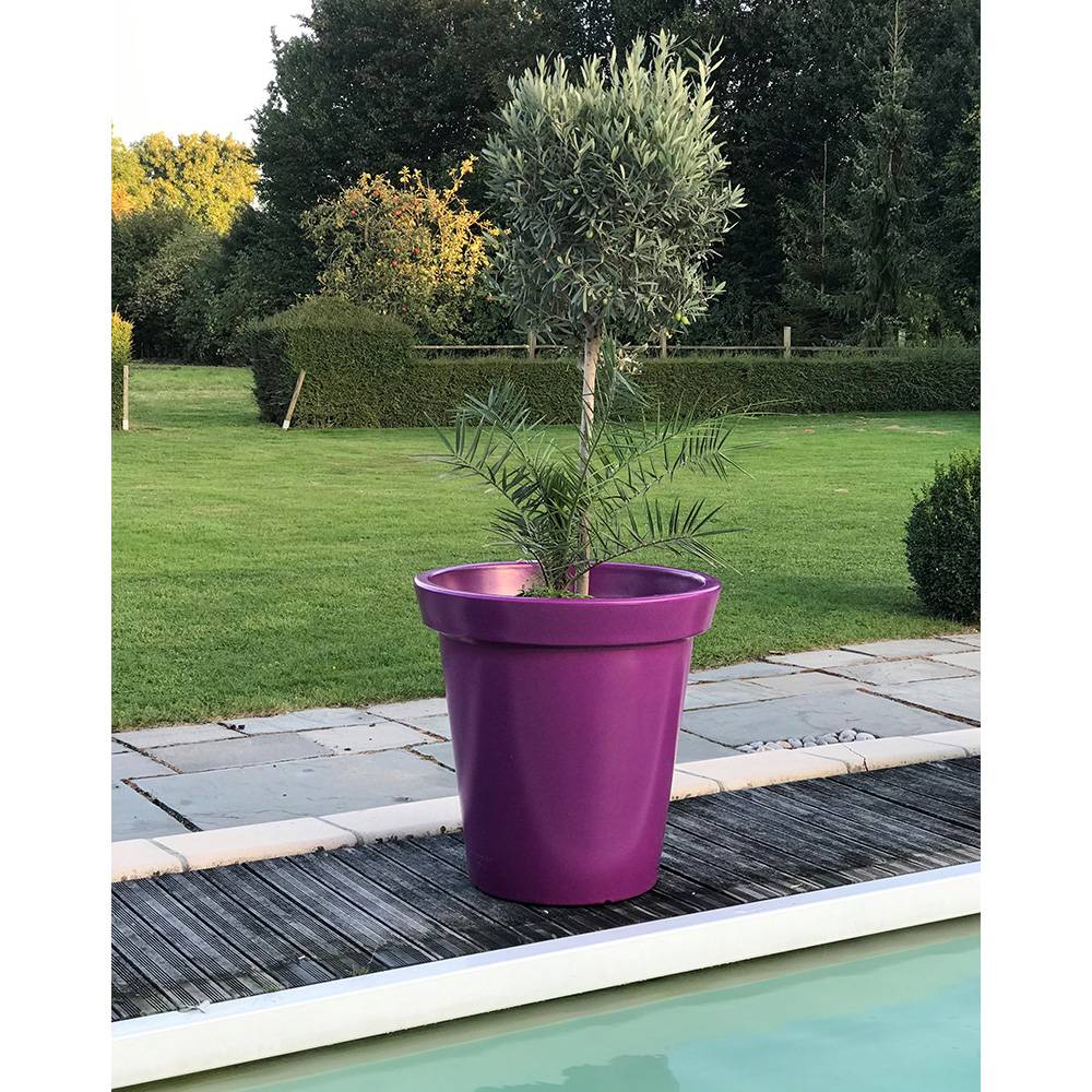 Pot de fleurs rond xxl delight 200l - lot de 2 - plast'up rotomoulage - Image 2