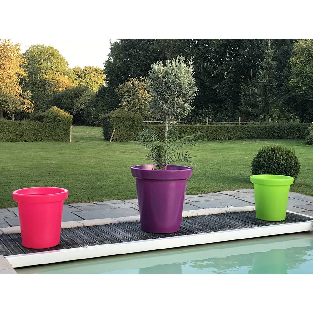 Pot de fleurs rond xxl delight 200l - lot de 2 - plast'up rotomoulage - Image 4