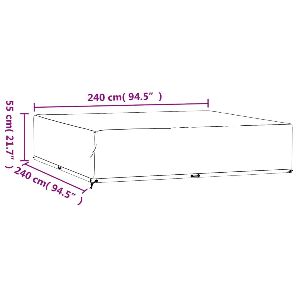 Lot de 2 Bâches Carrées PE pour Salon de Jardin Bas Protection Imperméable Anti-UV Noir 240x240x55 cm – ComfortXL Outdoor Living - Image 10