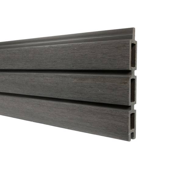 Kit Clôture Bois Composite Ardoise 5,5x1,8m SANTOS - Poteaux en Aluminium Gris - Brise Vue - Palissade - Image 4