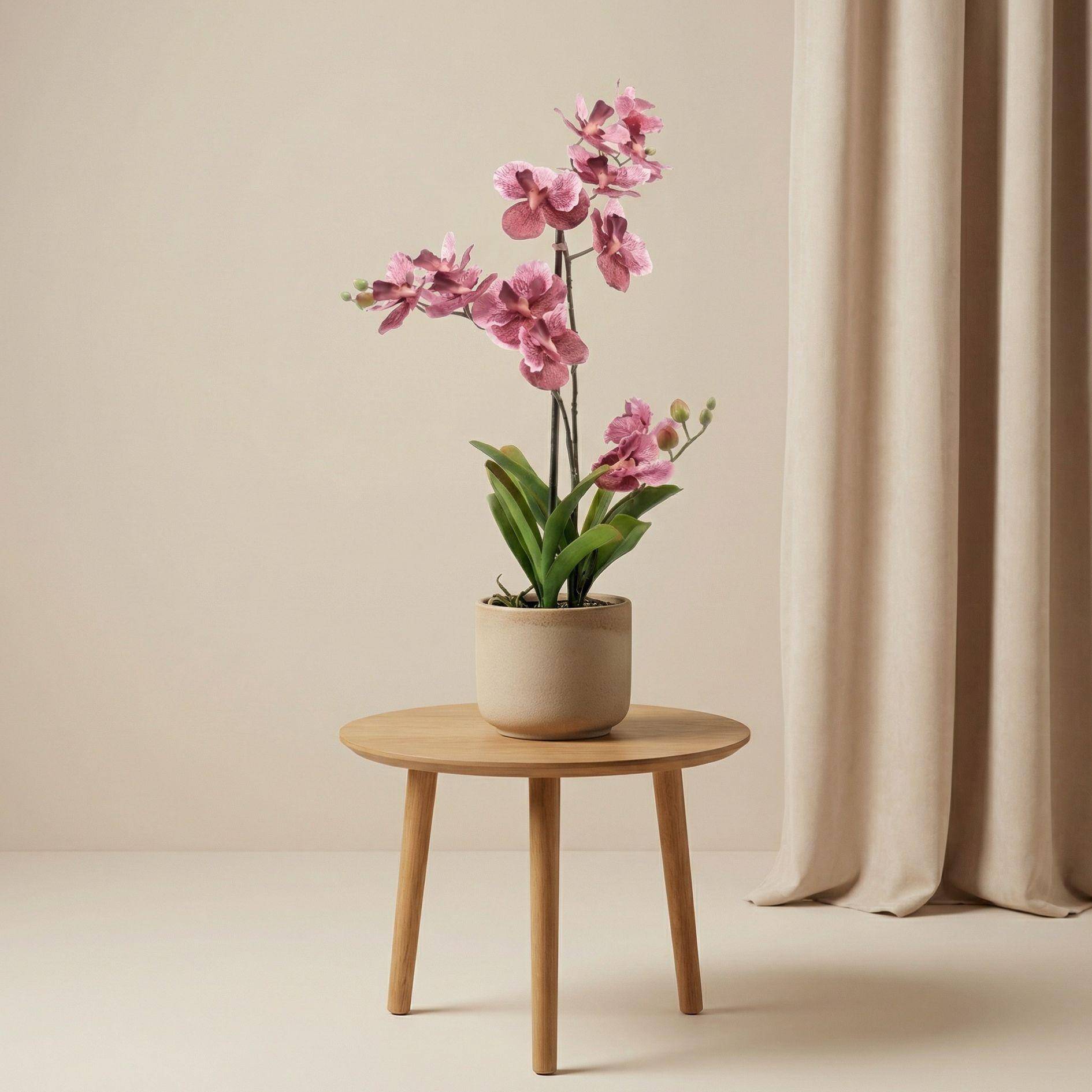 Orchidée Vanda 60 cm - vieux rose - Ø10cm - Plante artificielle - Image 3