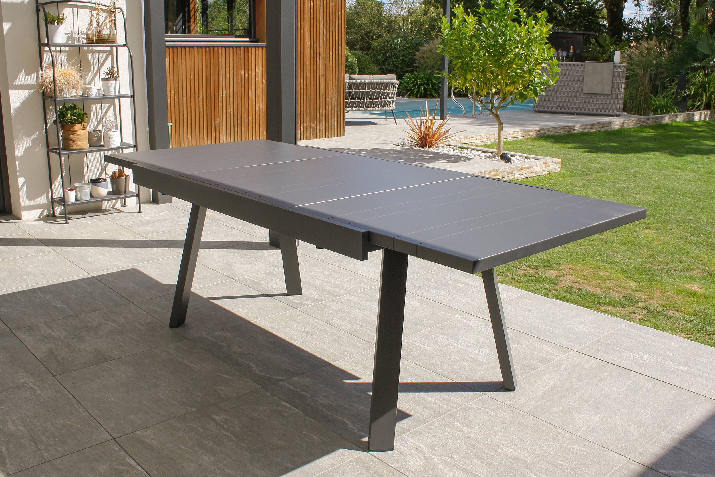 Dcb Garden - Ensemble repas de jardin 8 places en aluminium  - Gris anthracite - STOCKHOLM - Image 8
