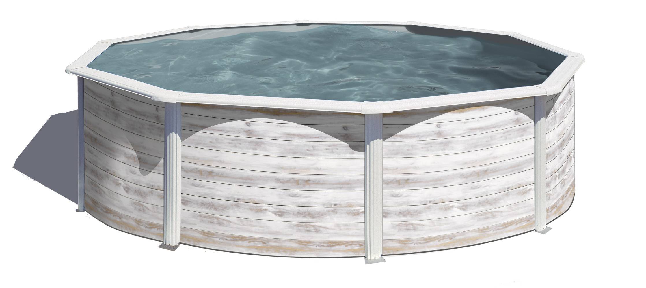 Gre Pools - Piscine ronde acier Ø3,20m x H: 1,22m -  Imitation bois Nordique Gre Pools - Image 1