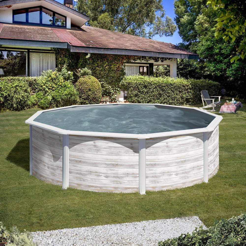 Gre Pools - Piscine ronde acier Ø3,20m x H: 1,22m -  Imitation bois Nordique Gre Pools - Image 2