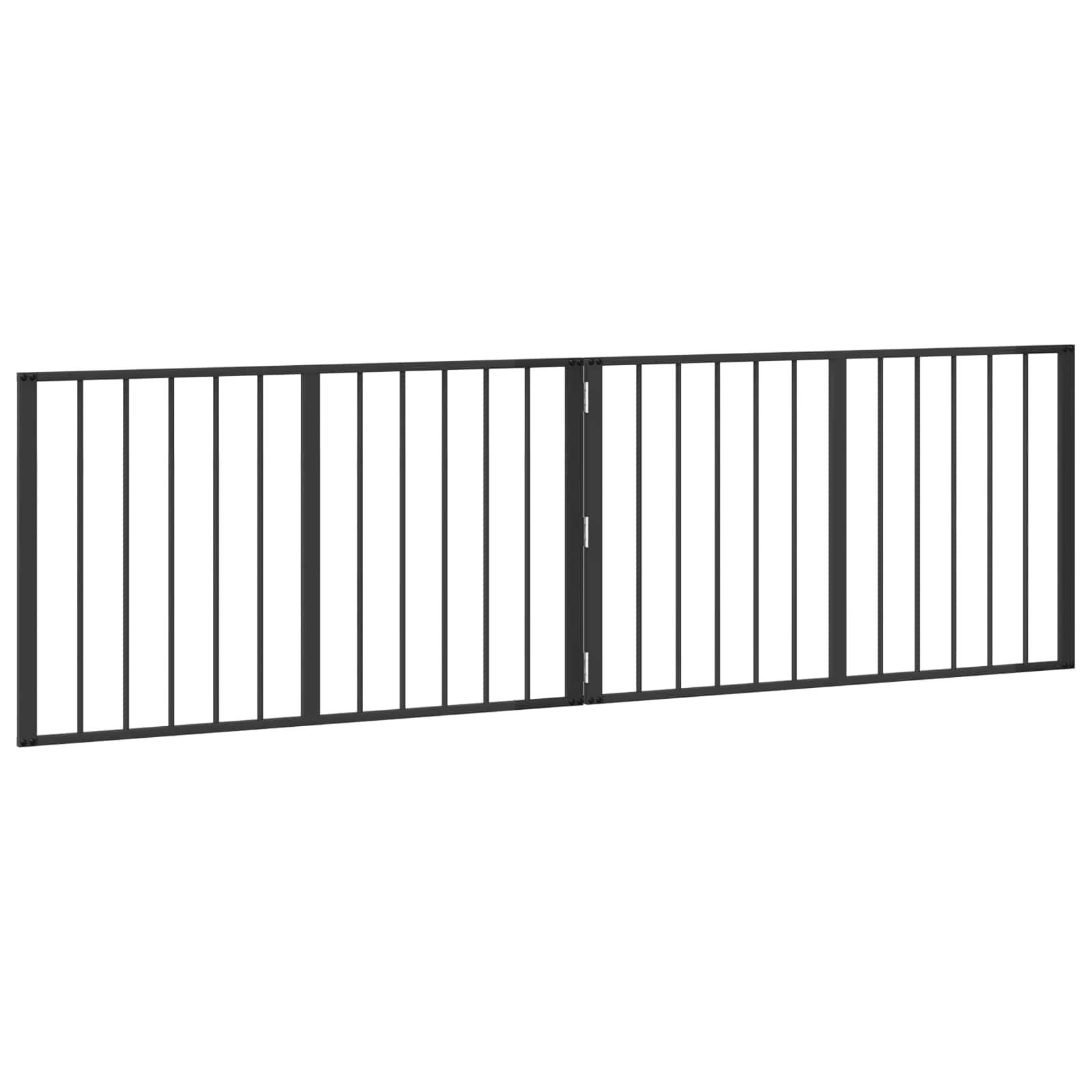 ComfortXL - Enclos pliable chien acier galvanisé intérieur protection robuste noir 200x60cm - ComfortXL Outdoor Living - Image 4