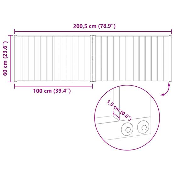 ComfortXL - Enclos pliable chien acier galvanisé intérieur protection robuste noir 200x60cm - ComfortXL Outdoor Living - Image 8