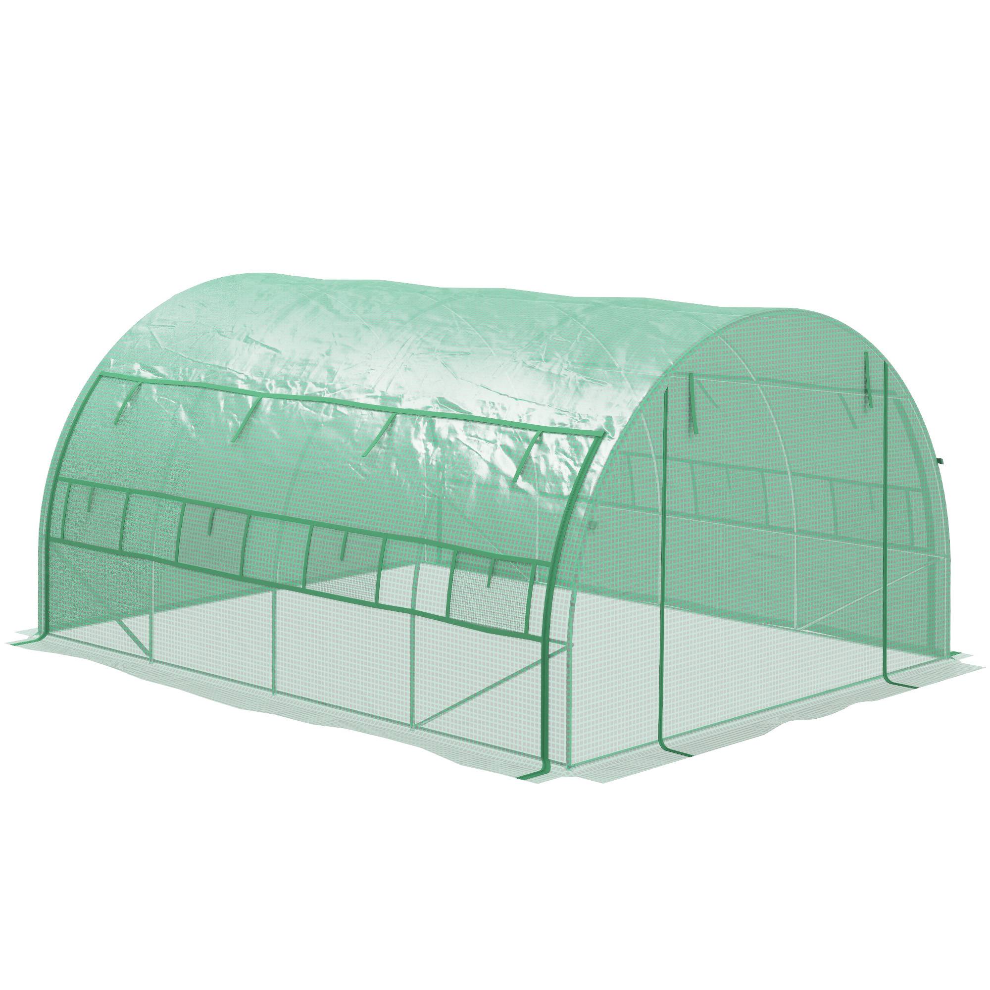 Grande serre maraîchère Acier Galvanisé et PE Culture potagère Murs relevables 4x3x2m Vert - ComfortXL Outdoor Living - Image 2