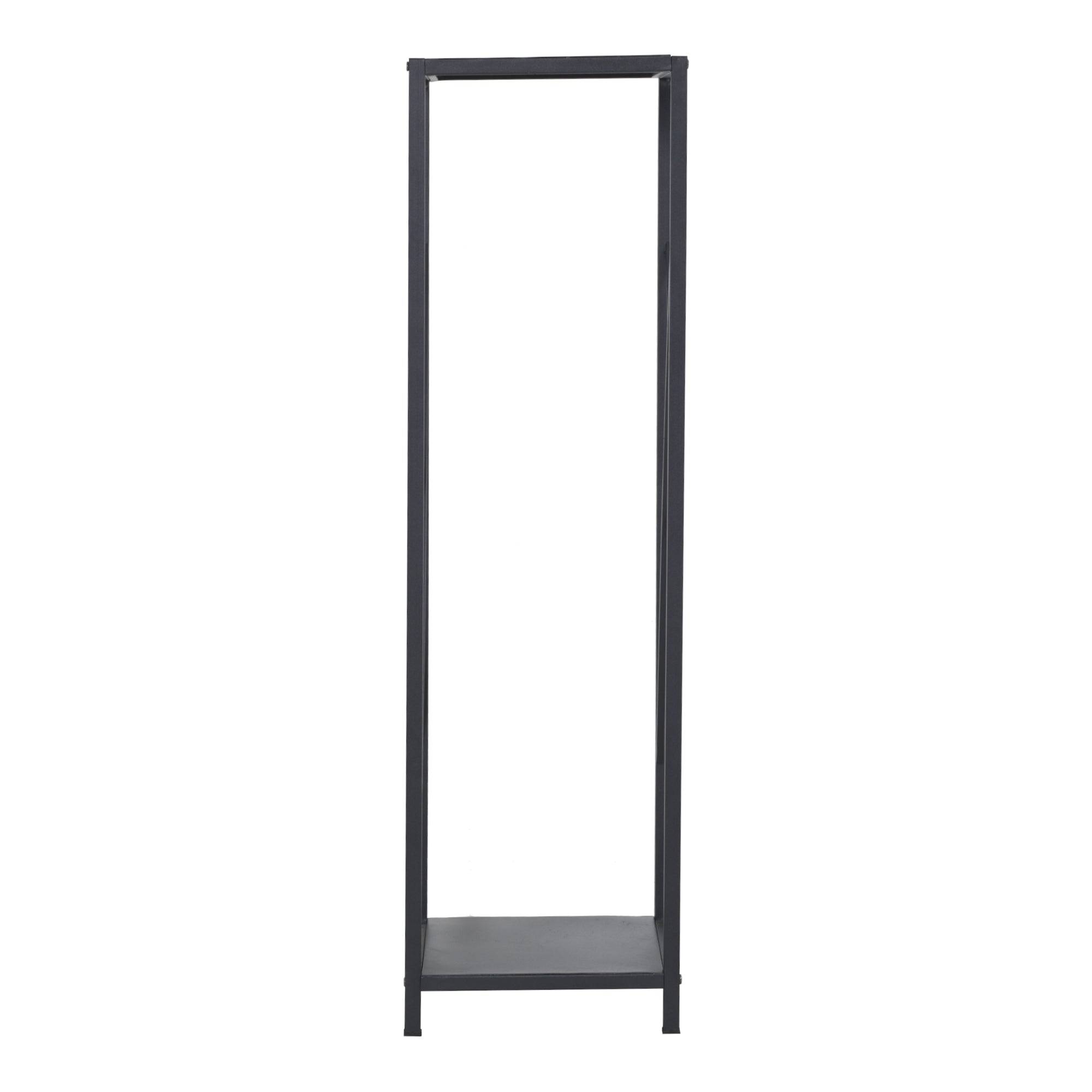 Helloshop26 - Range-bûches pour usage intérieur extérieur porte-bûches design support rangement bois de chauffage en acier 35 x 35 x 120 cm noir - Image 3