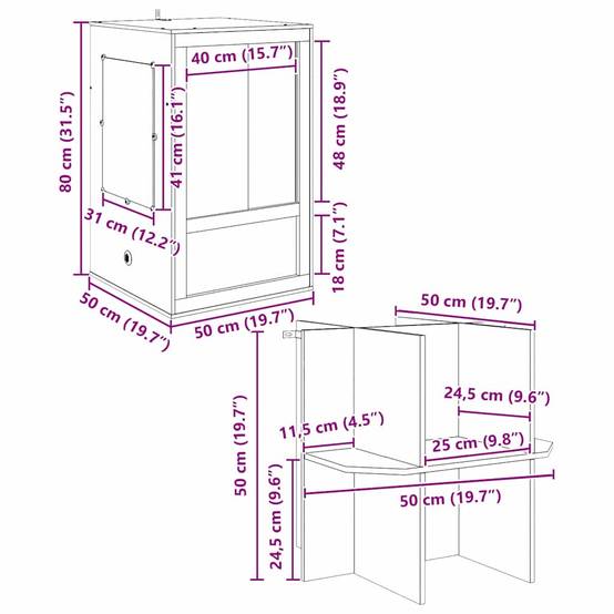 Vidaxl - Terrarium Marron 50 x 50 x 130 cm OSB vidaXL 3397890 - Image 3