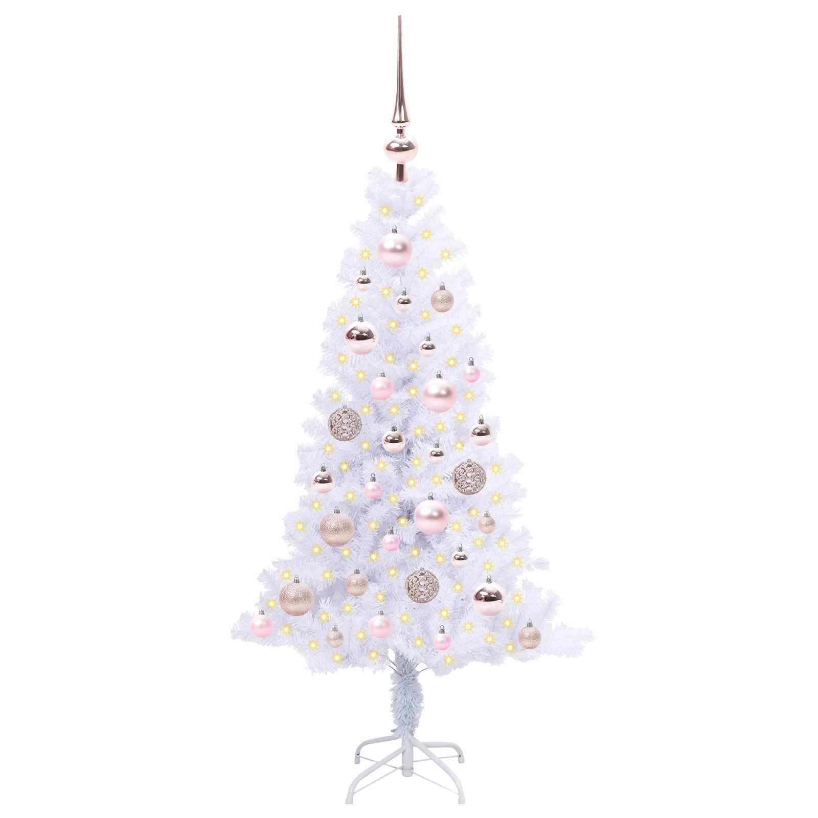 Sapin de Noël | Arbre de Noël artificiel avec 150 LED Blanc 120 cm PVC et Acier Maison Chic - Image 3