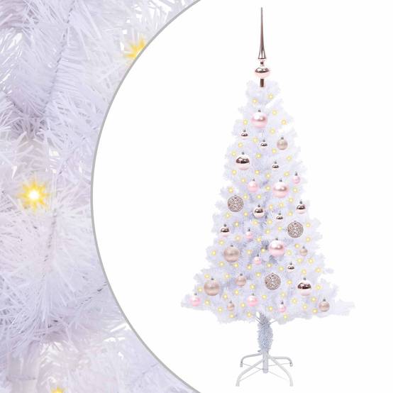 Sapin de Noël | Arbre de Noël artificiel avec 150 LED Blanc 120 cm PVC et Acier Maison Chic - Image 1