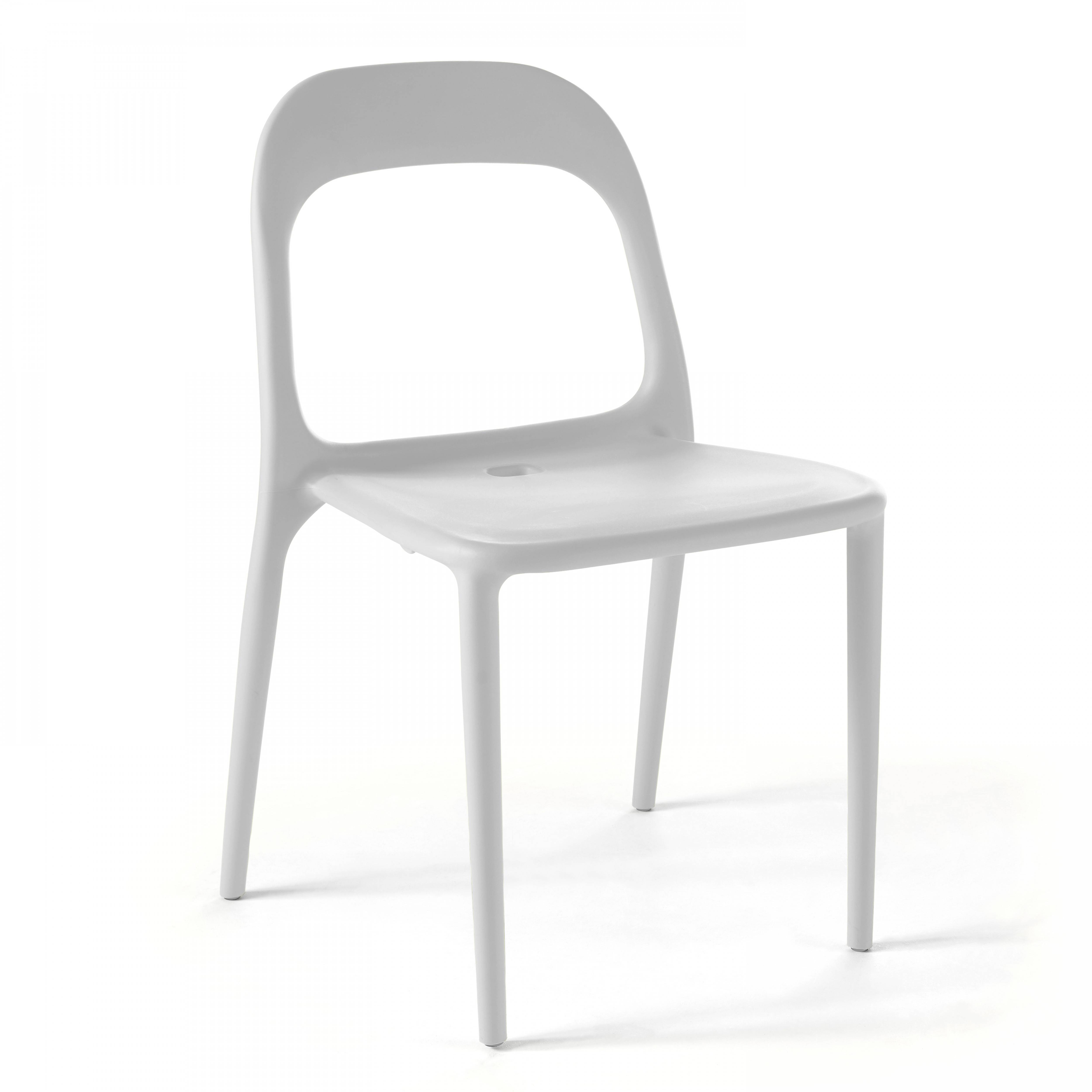 Oviala - Lot de 4 chaises en plastique blanc Milan - Oviala - Image 2